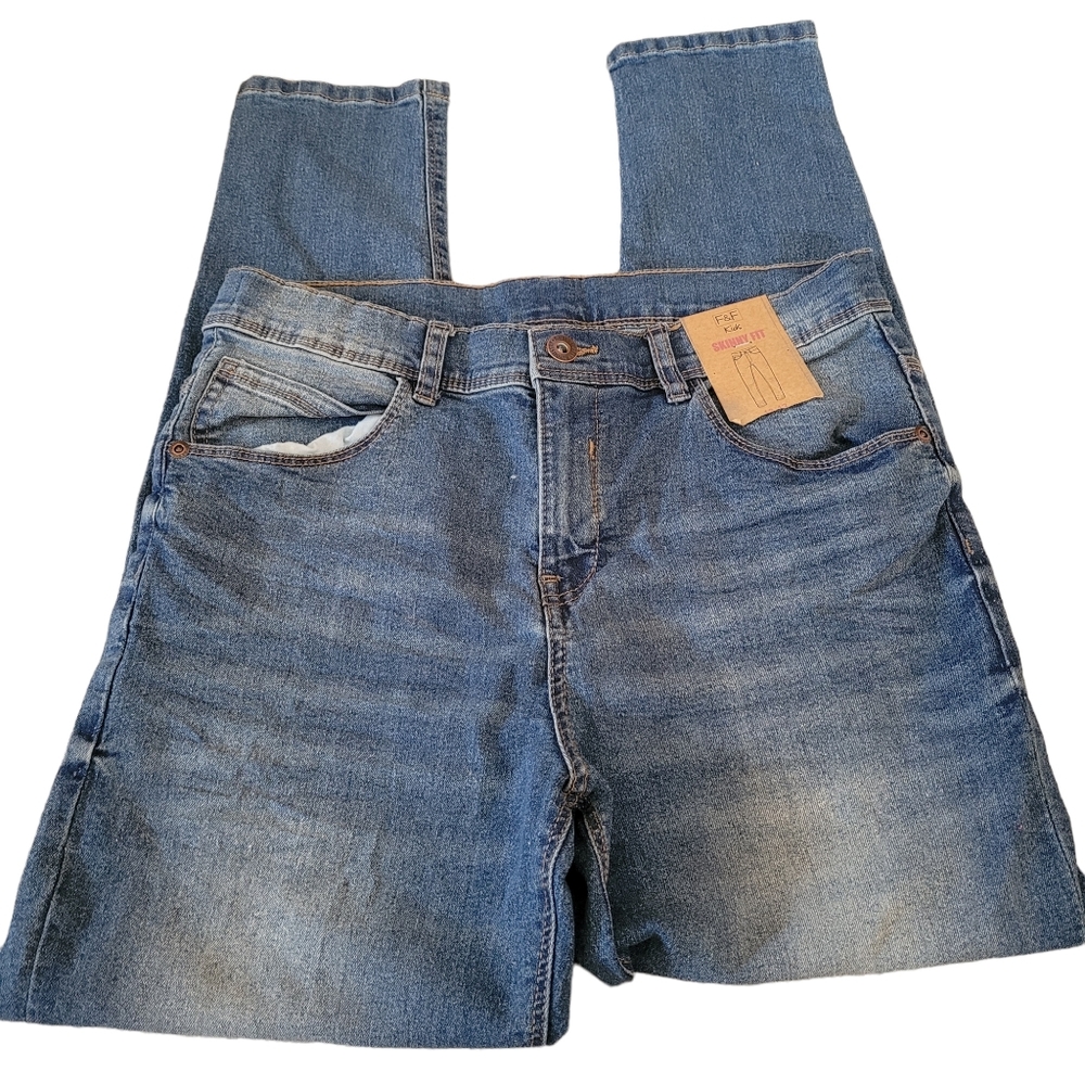 NWT F&F Kids Skinny Fit Blue Jeans Boys Size US 14